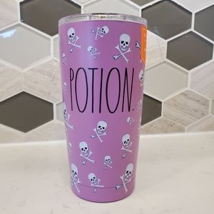 BNWT Rae Dunn “Potion” Insulated Stainless Steel Tumbler Purple w/ Skulls